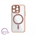 Futrola Magnetic Glitter / Iphone 15 Pro / roze